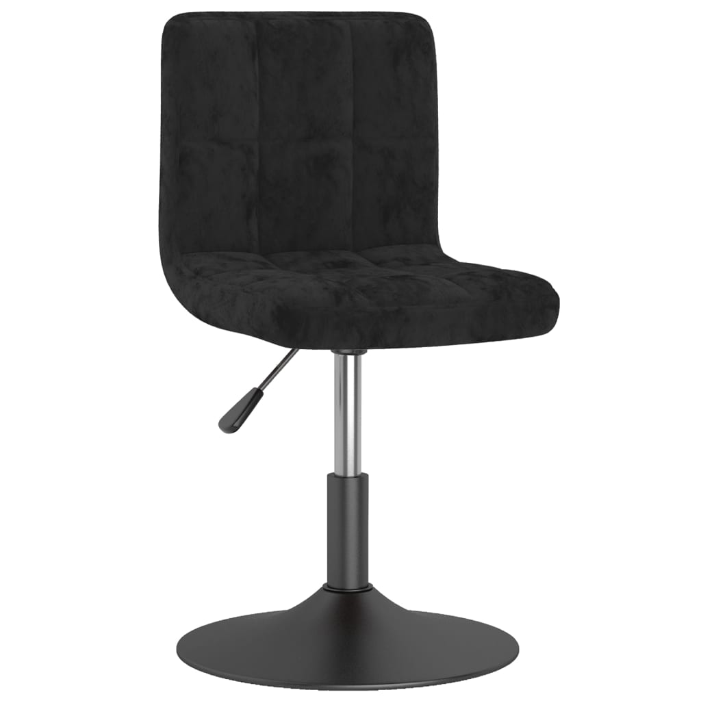 Chaise de salle à manger pivotante en velours noir