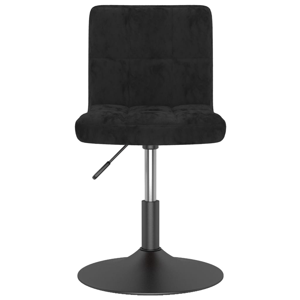 Chaise de salle à manger pivotante en velours noir