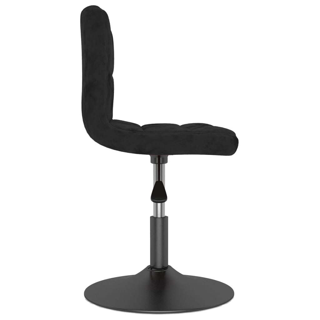 Chaise de salle à manger pivotante en velours noir