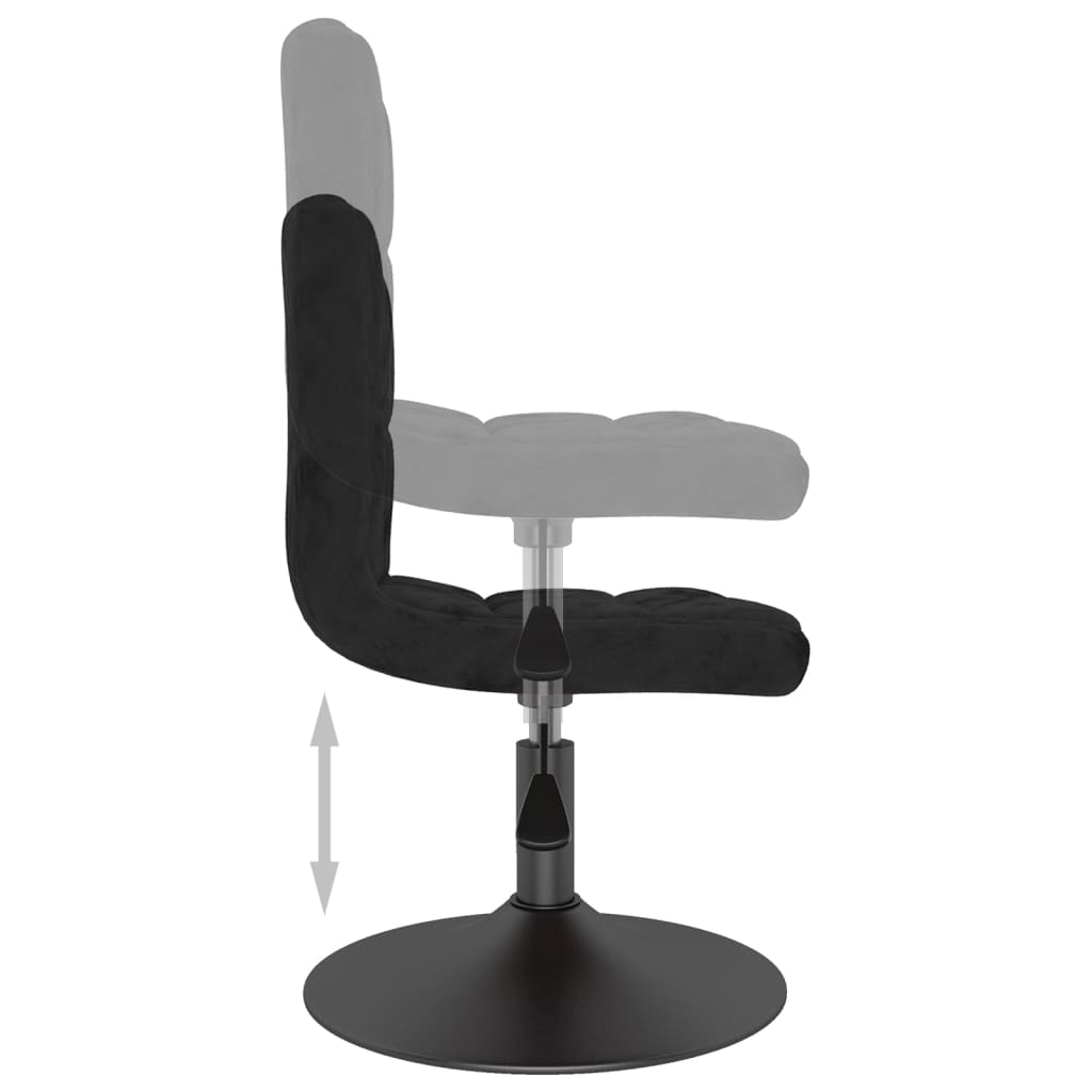 Chaise de salle à manger pivotante en velours noir