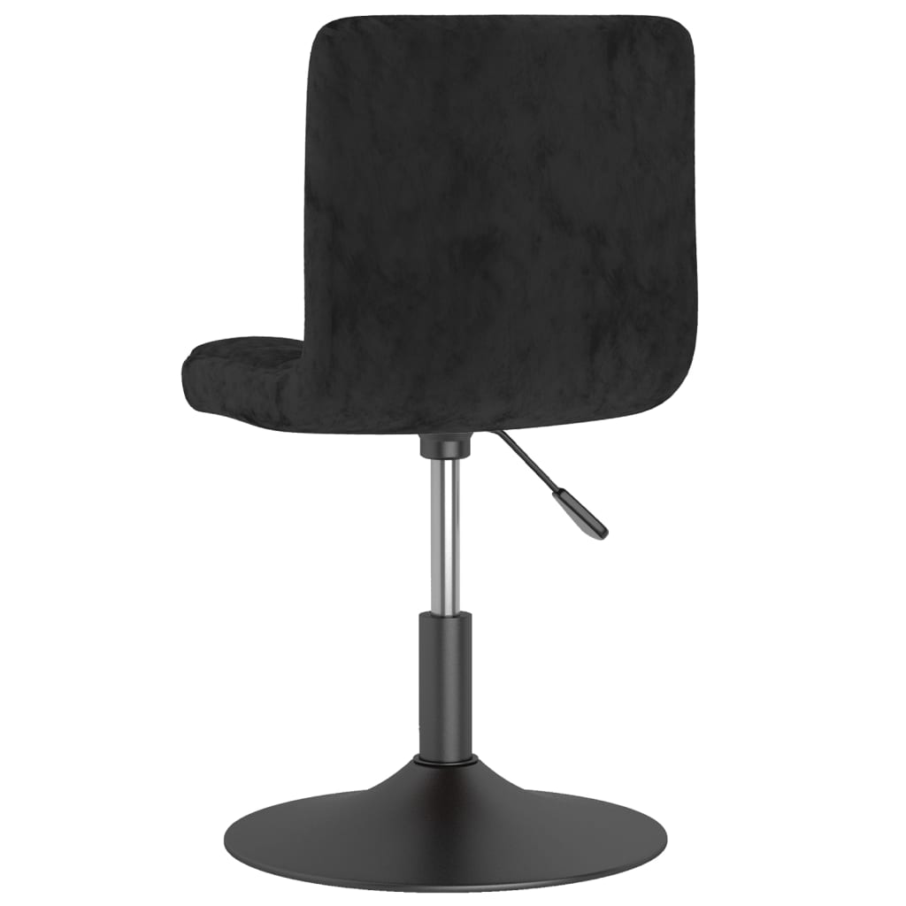 Chaise de salle à manger pivotante en velours noir