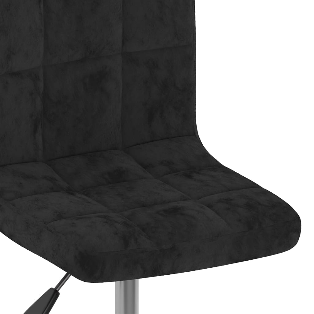 Chaise de salle à manger pivotante en velours noir