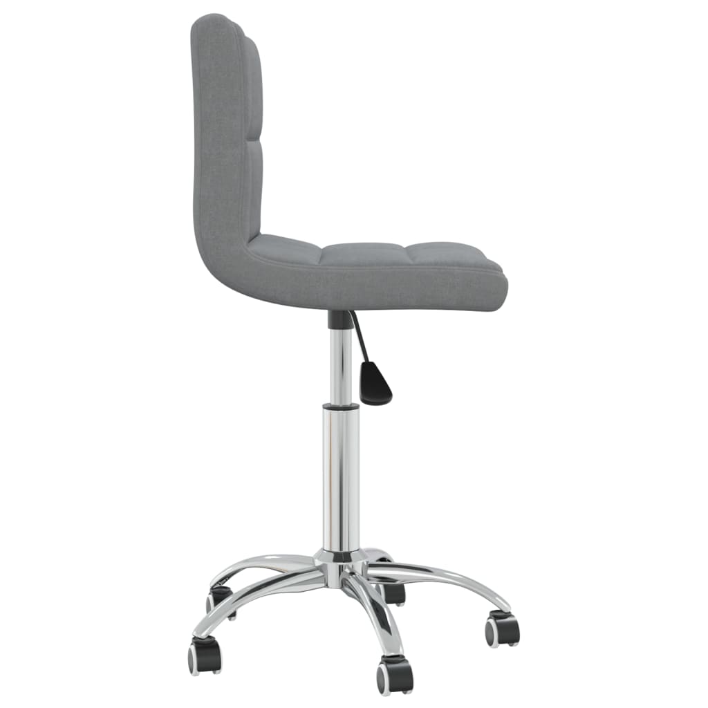 Chaise de salle à manger pivotante en tissu gris clair