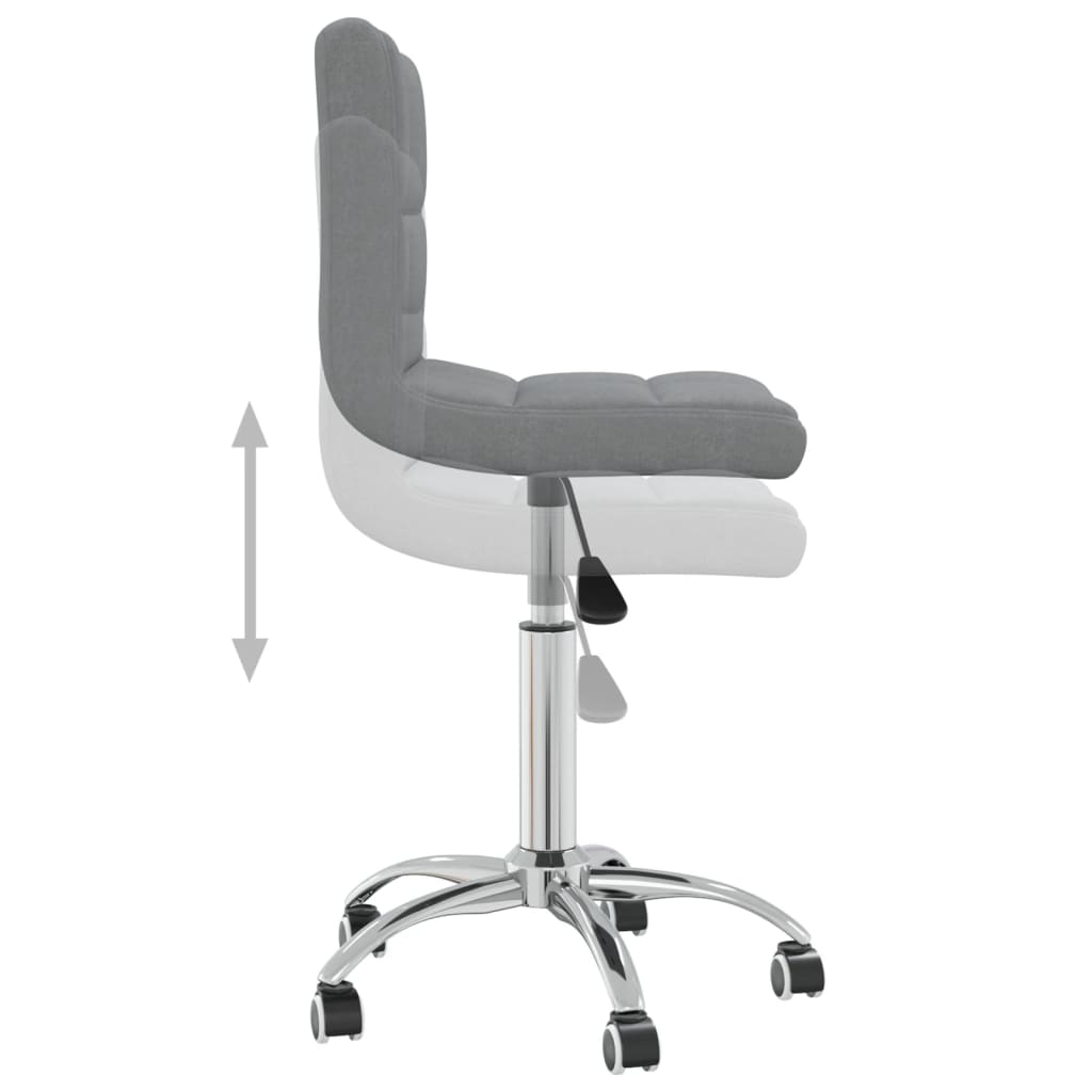 Chaise de salle à manger pivotante en tissu gris clair