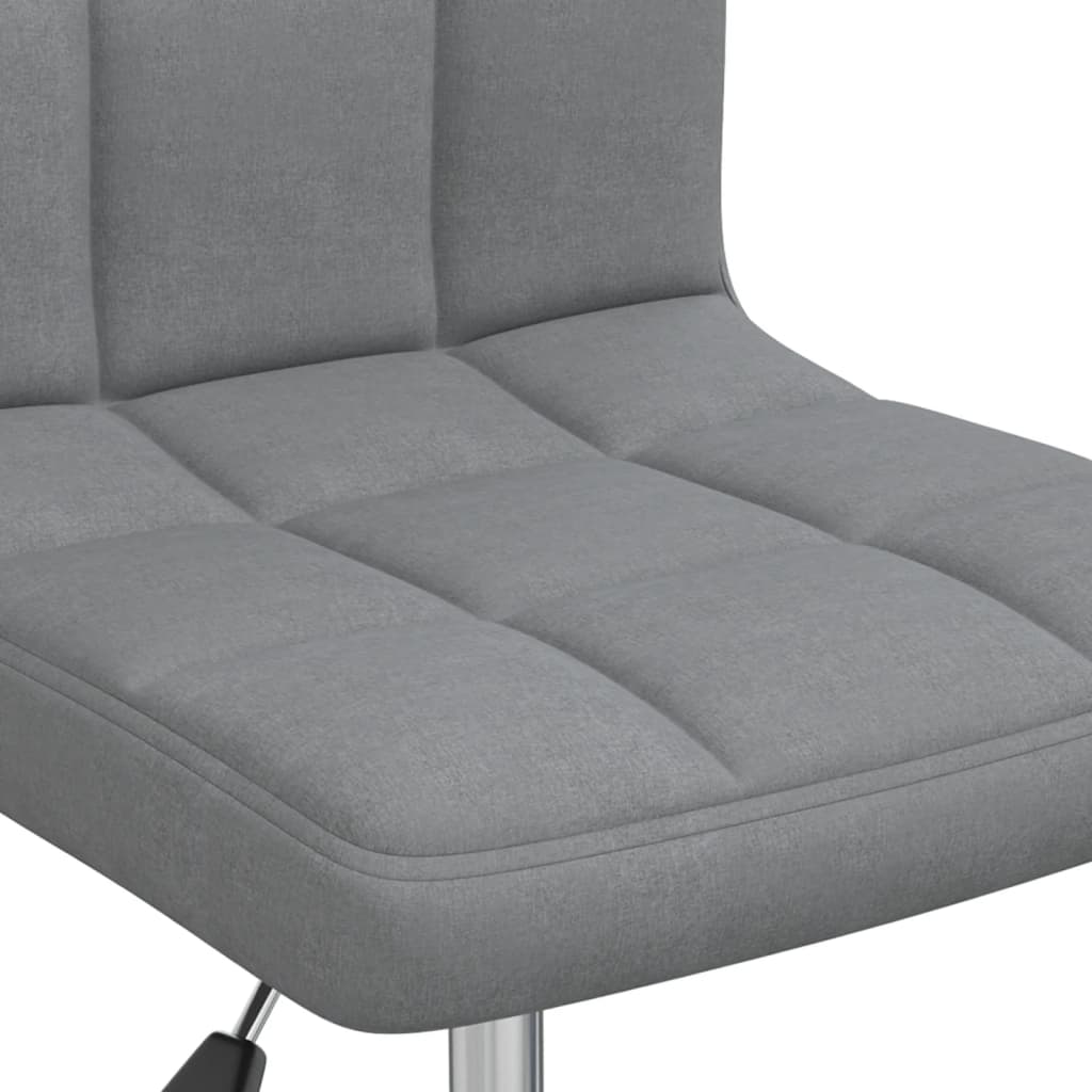 Chaise de salle à manger pivotante en tissu gris clair