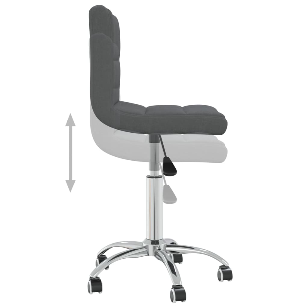 Dining Chair Swivel Dark Grey Fabric