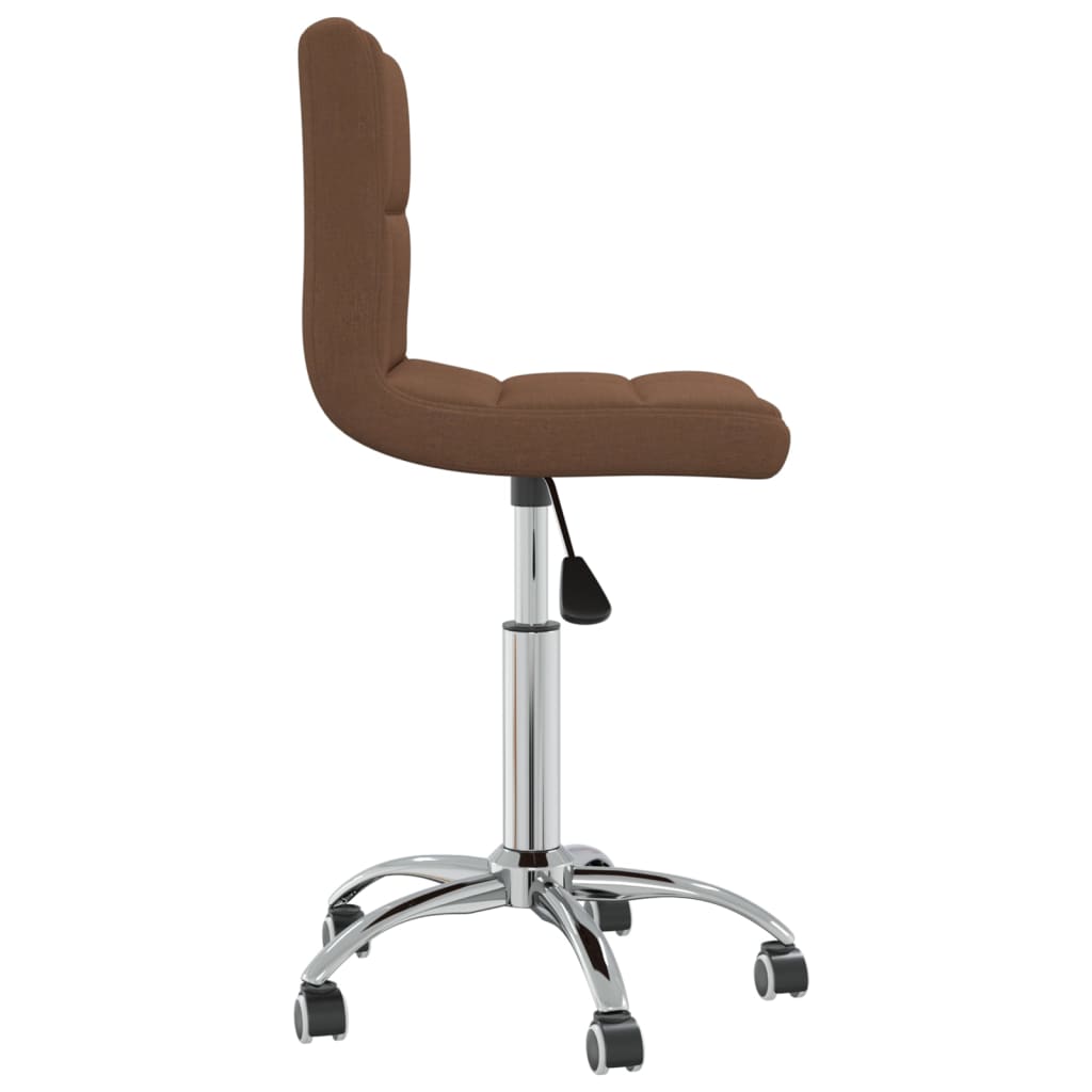 Chaise de salle à manger pivotante en tissu marron