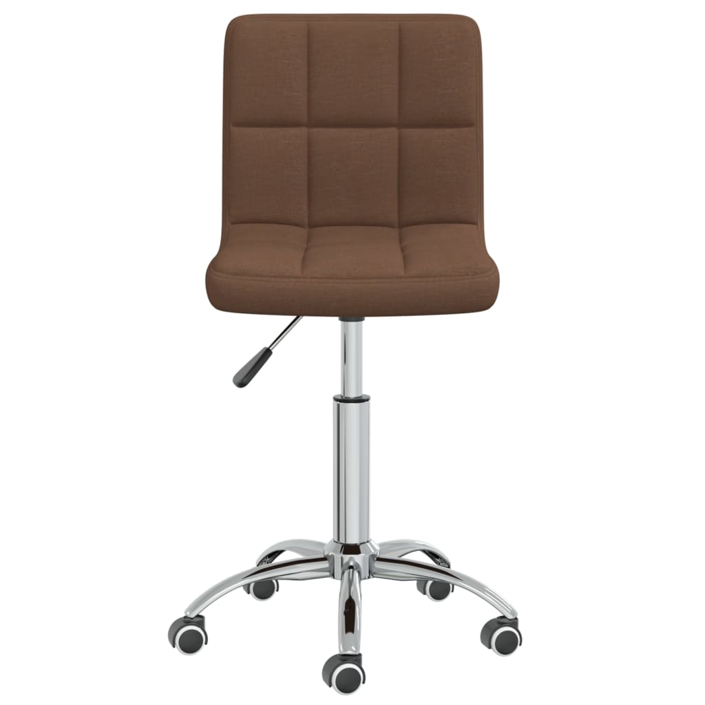 Chaise de salle à manger pivotante en tissu marron