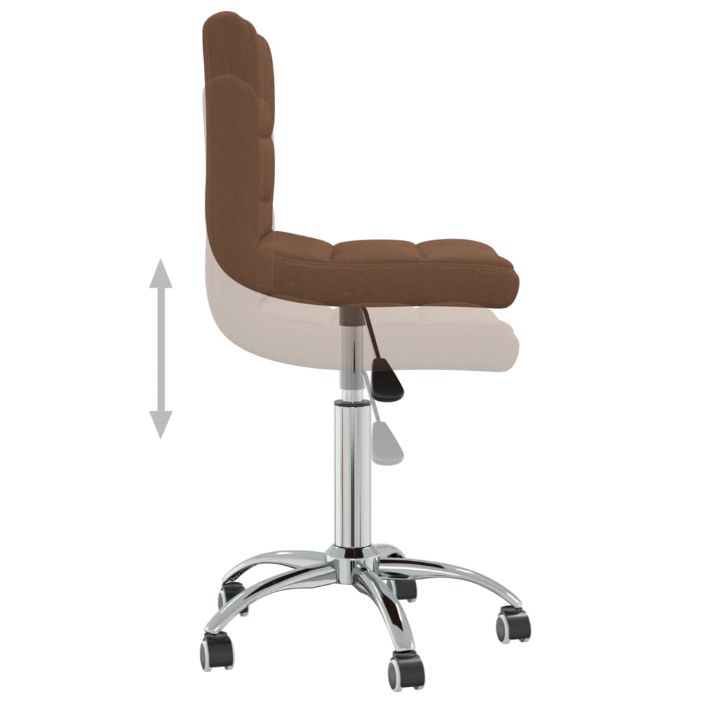 Chaise de salle à manger pivotante en tissu marron