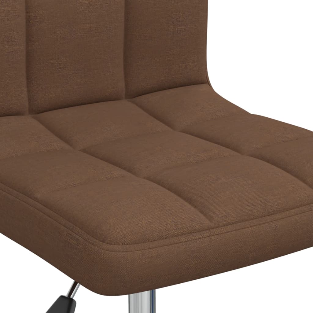 Chaise de salle à manger pivotante en tissu marron