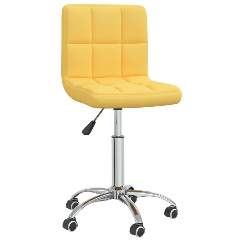 Chaise de salle à manger pivotante en tissu jaune moutarde