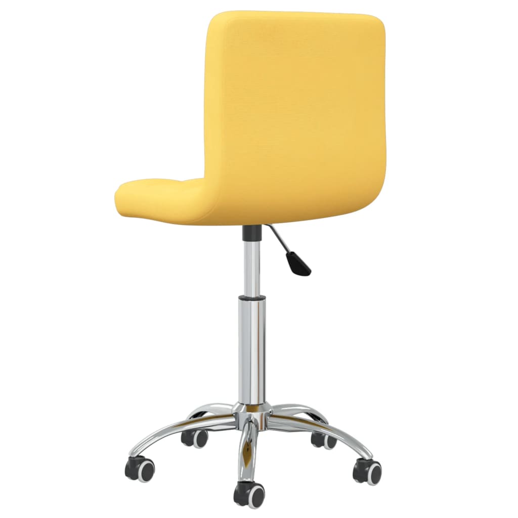 Chaise de salle à manger pivotante en tissu jaune moutarde