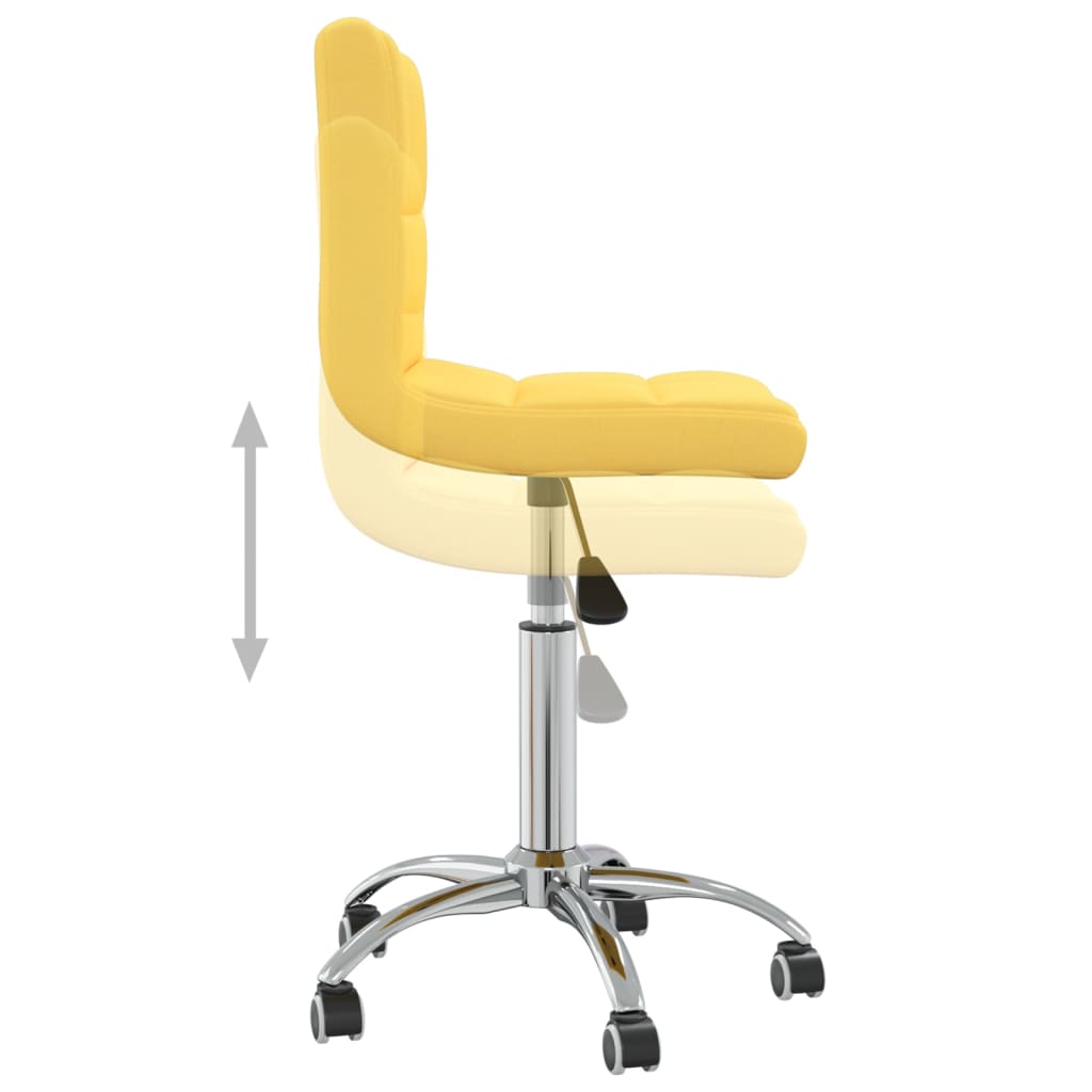 Chaise de salle à manger pivotante en tissu jaune moutarde