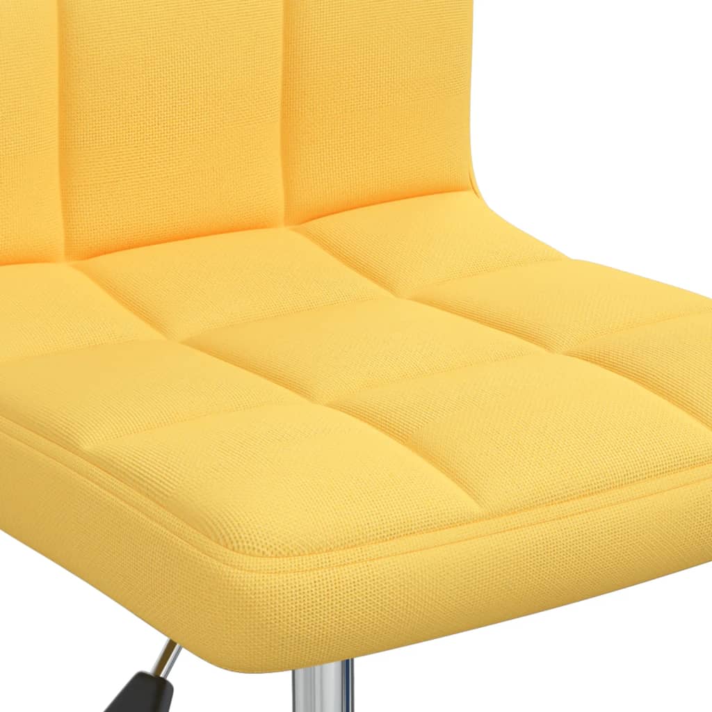 Chaise de salle à manger pivotante en tissu jaune moutarde