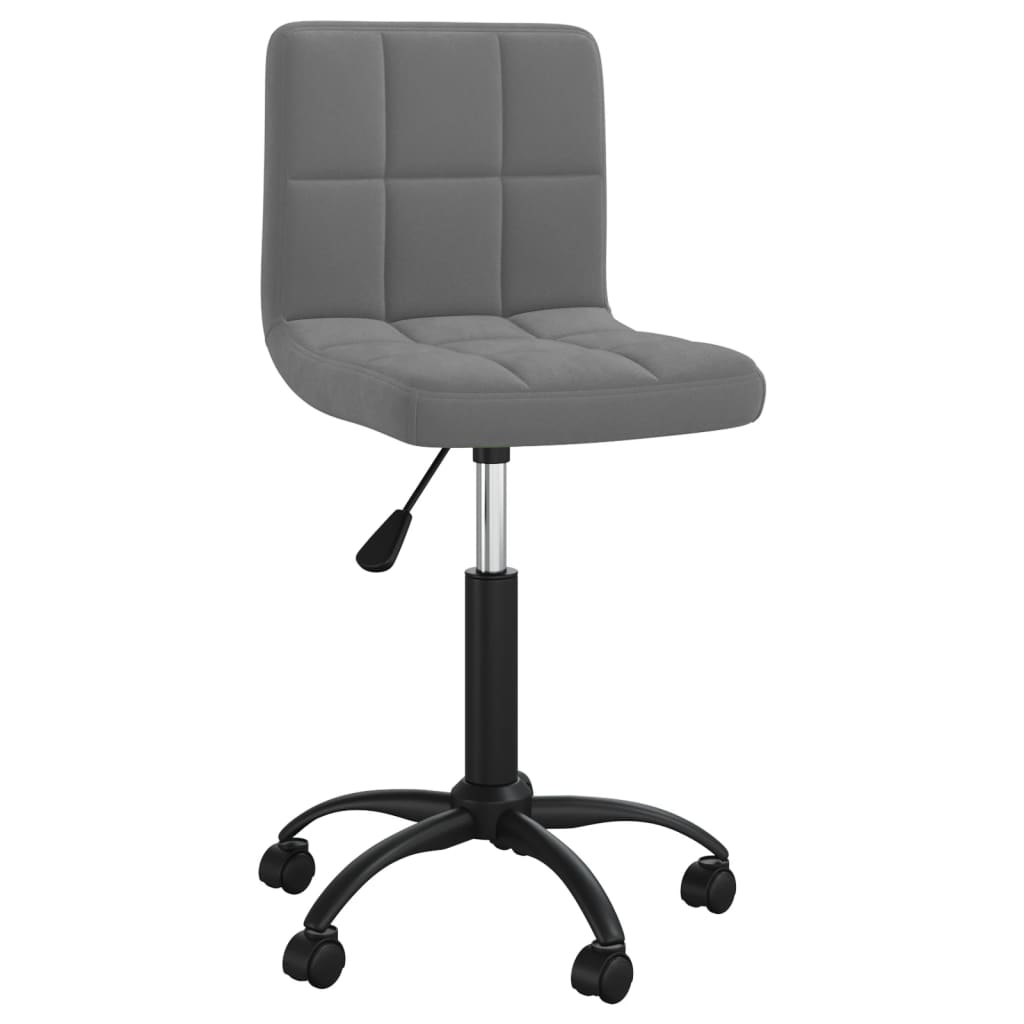 Chaise de salle à manger pivotante en velours gris foncé