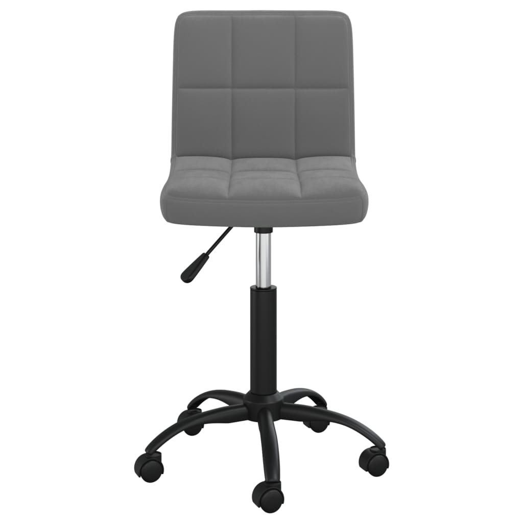 Chaise de salle à manger pivotante en velours gris foncé