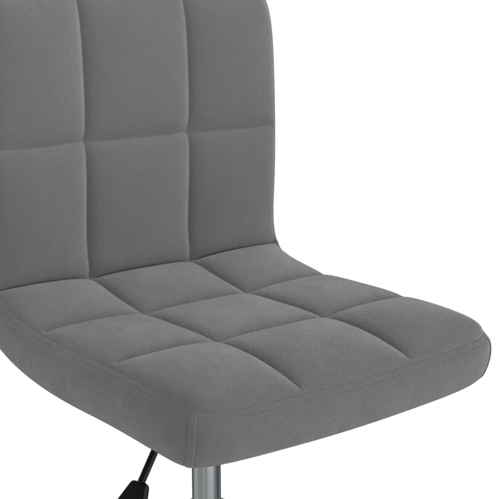 Chaise de salle à manger pivotante en velours gris foncé