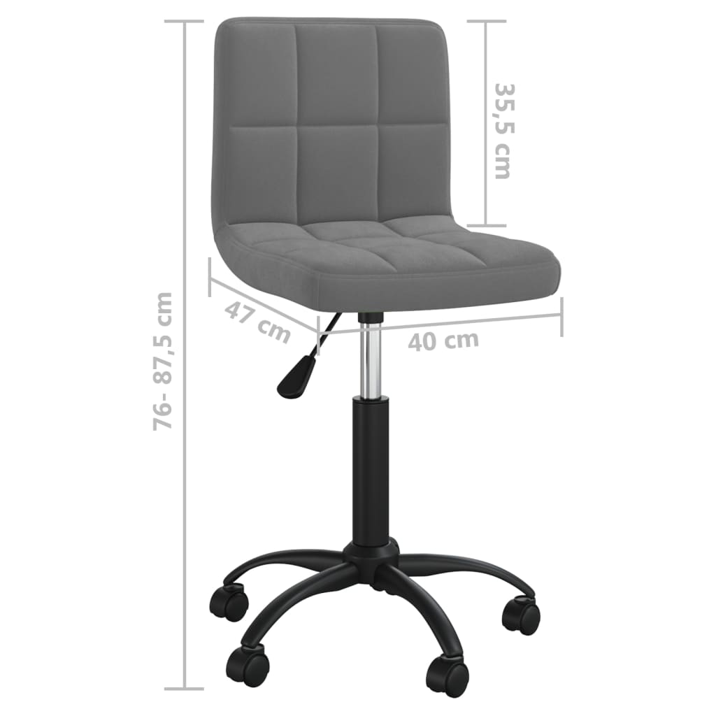 Dining Chair Swivel Dark Grey Velvet