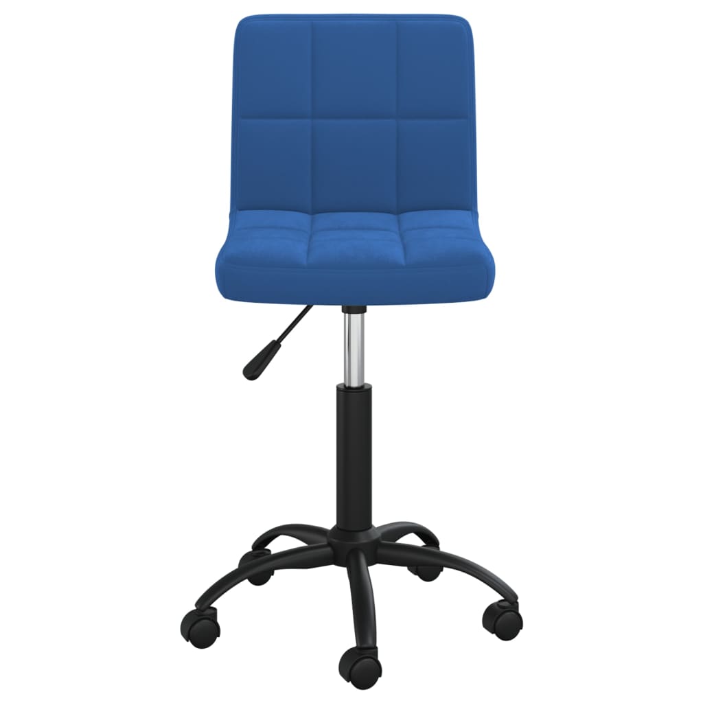Chaise de salle à manger pivotante en velours bleu