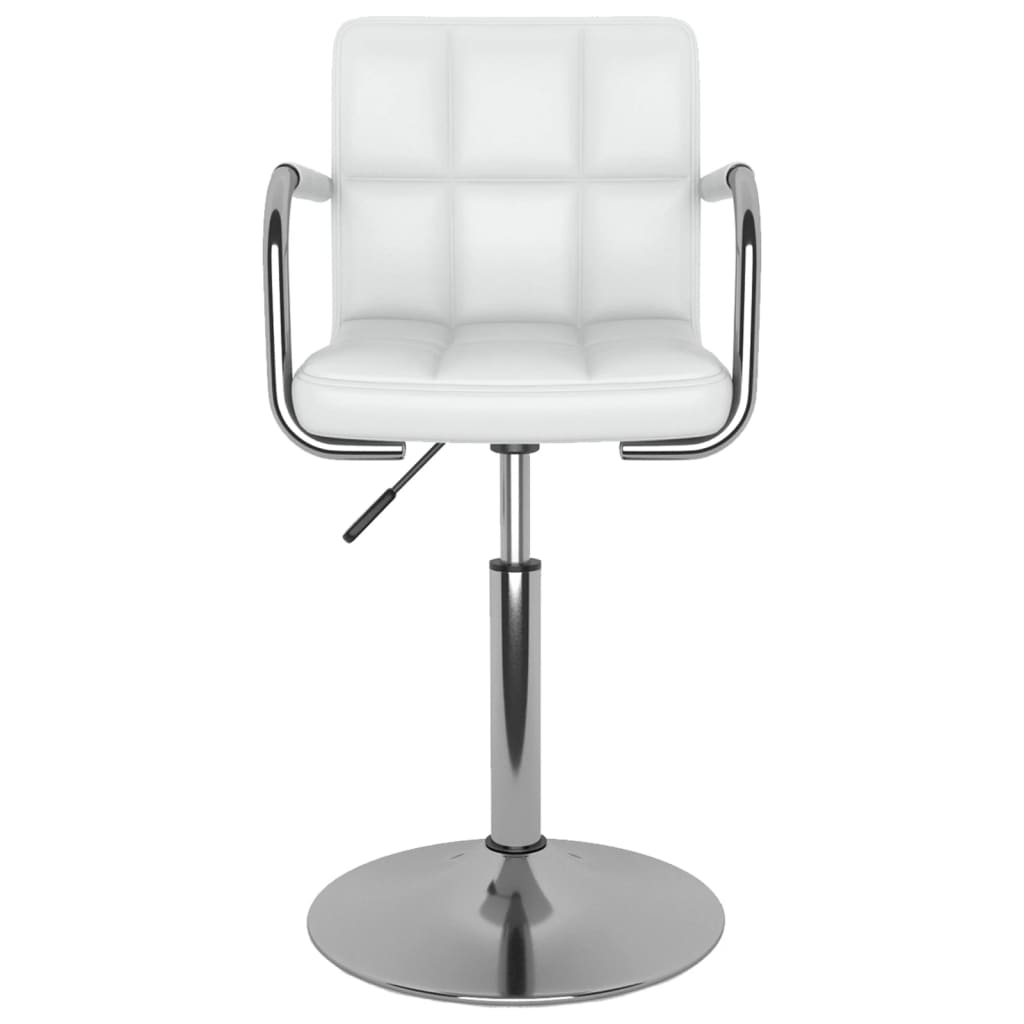 Dining chair white faux leather
