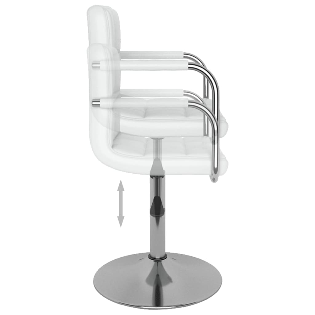 Dining chair white faux leather