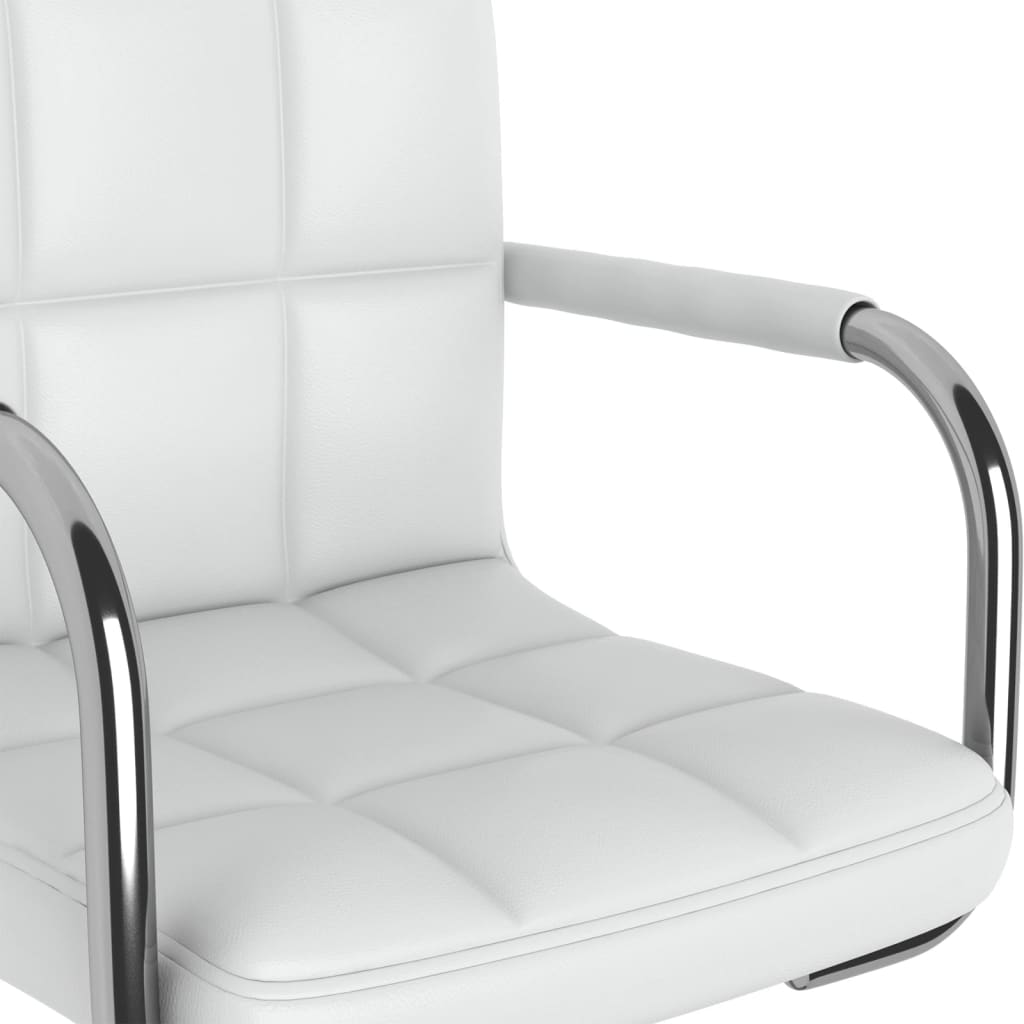 Dining chair white faux leather