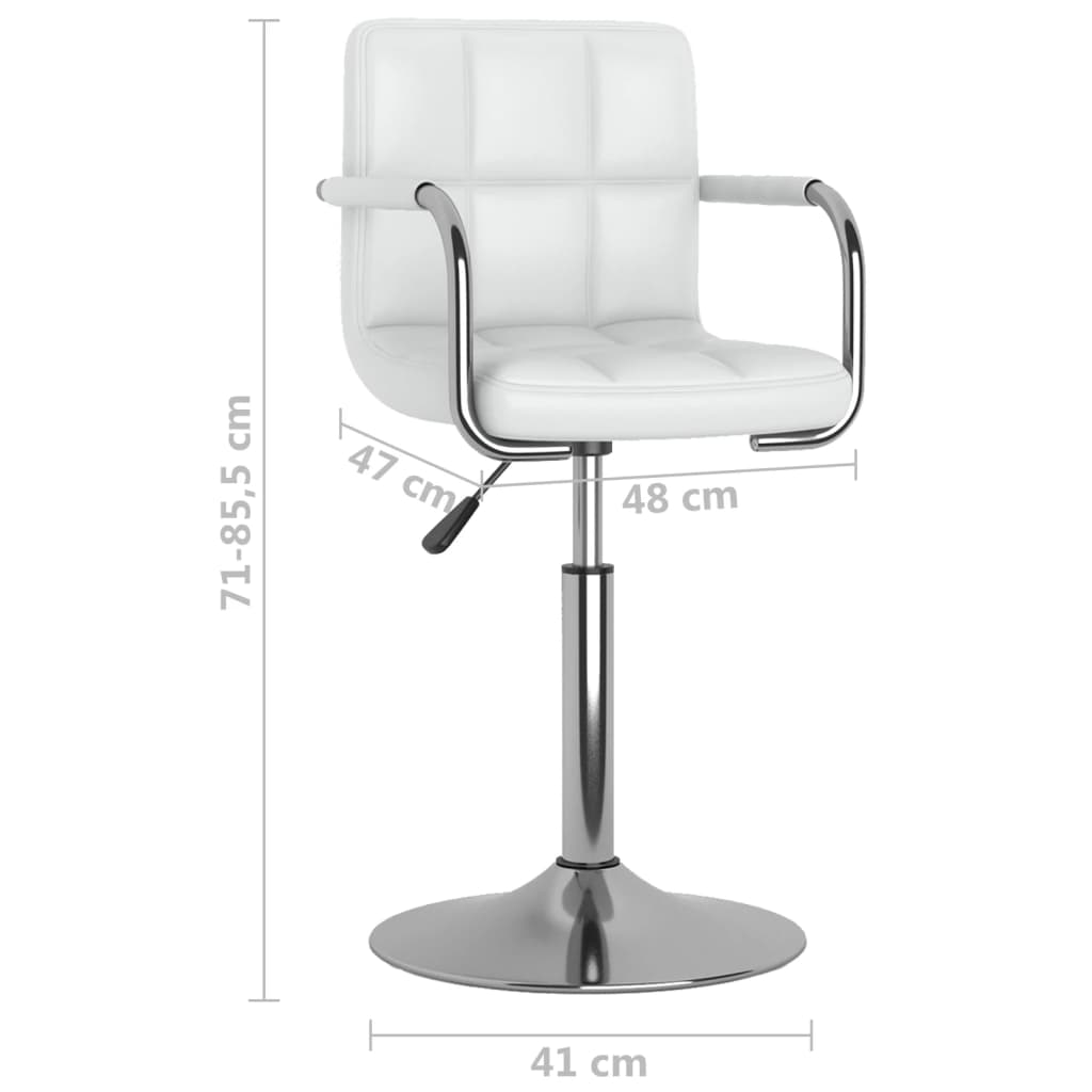 Dining chair white faux leather