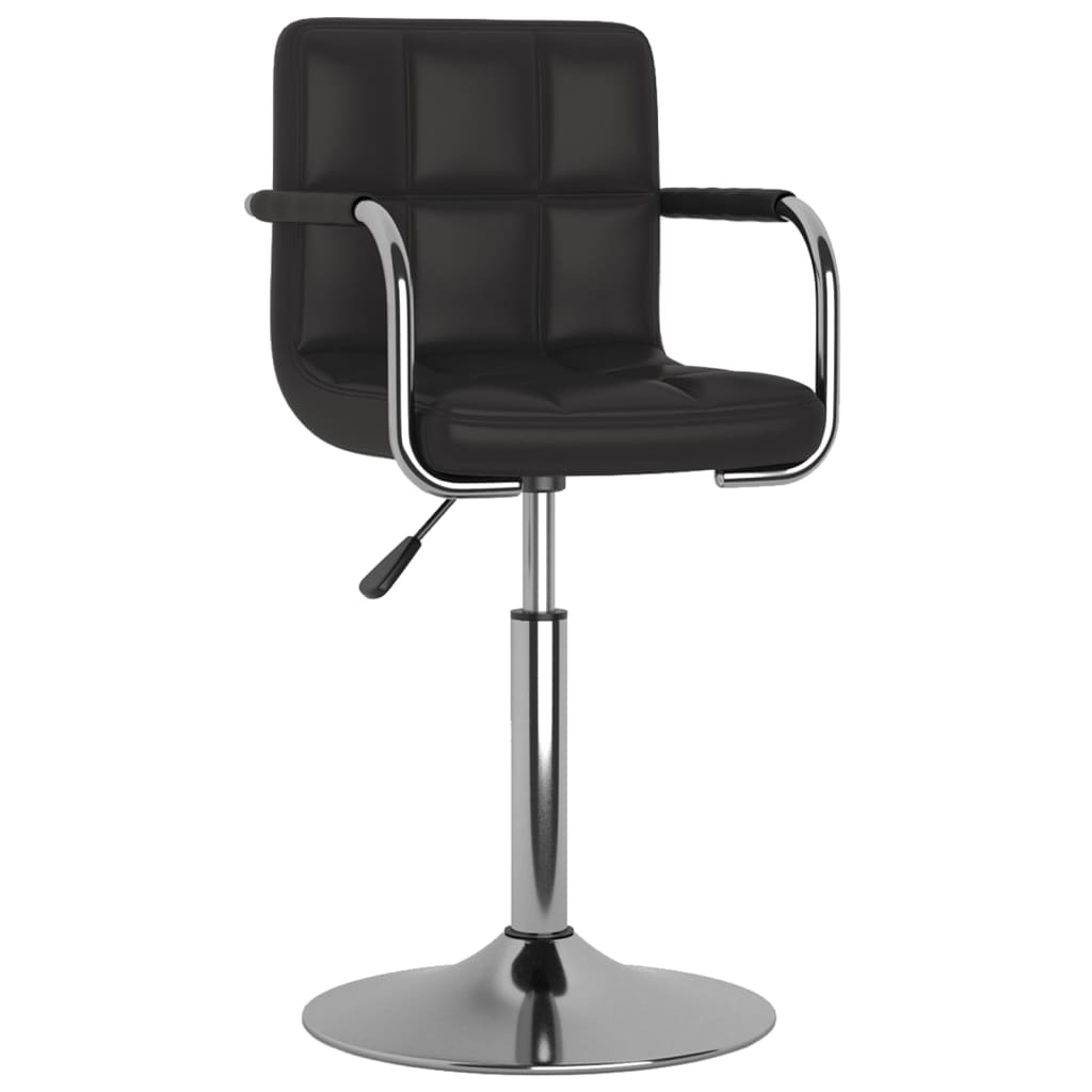 Dining chair black faux leather