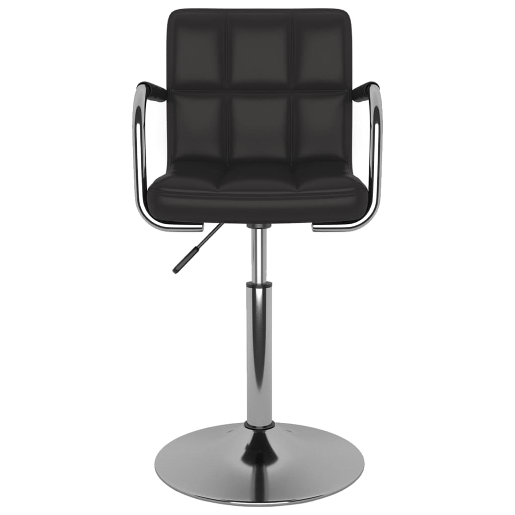 Dining chair black faux leather
