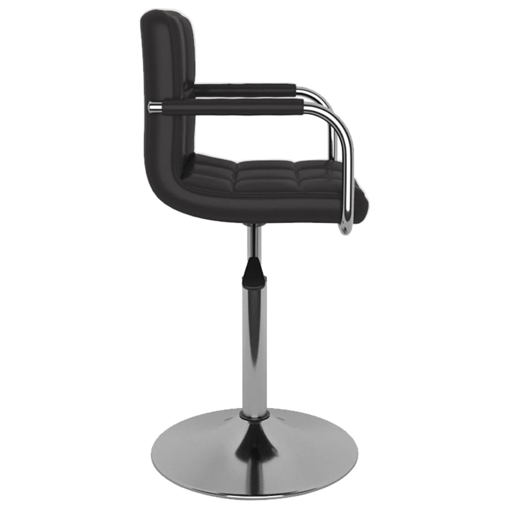 Dining chair black faux leather