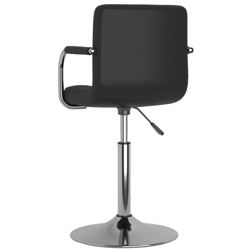 Dining chair black faux leather