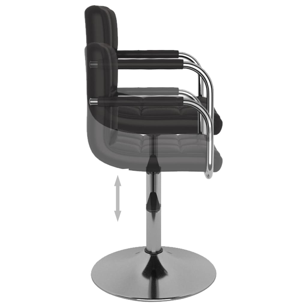 Dining chair black faux leather