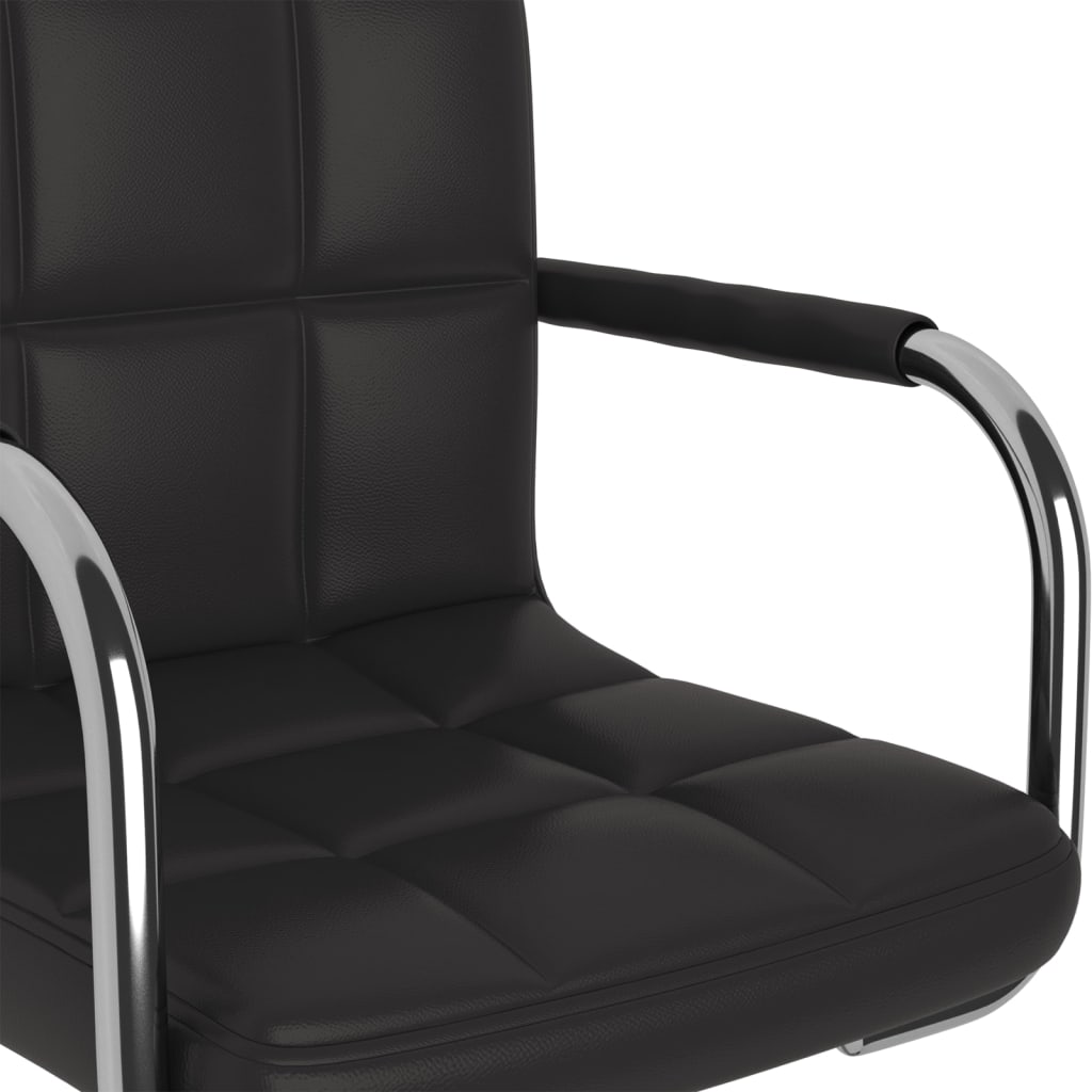 Dining chair black faux leather
