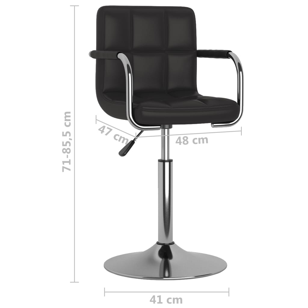 Dining chair black faux leather