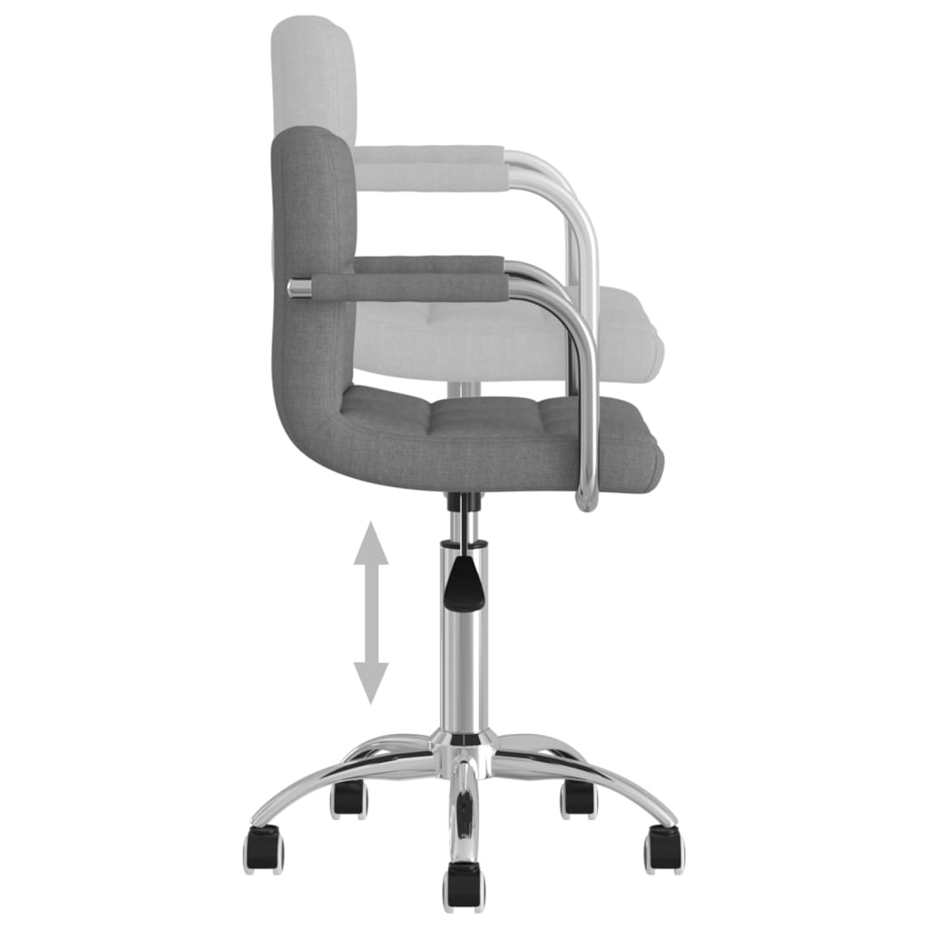 Chaise de salle à manger pivotante en tissu gris clair