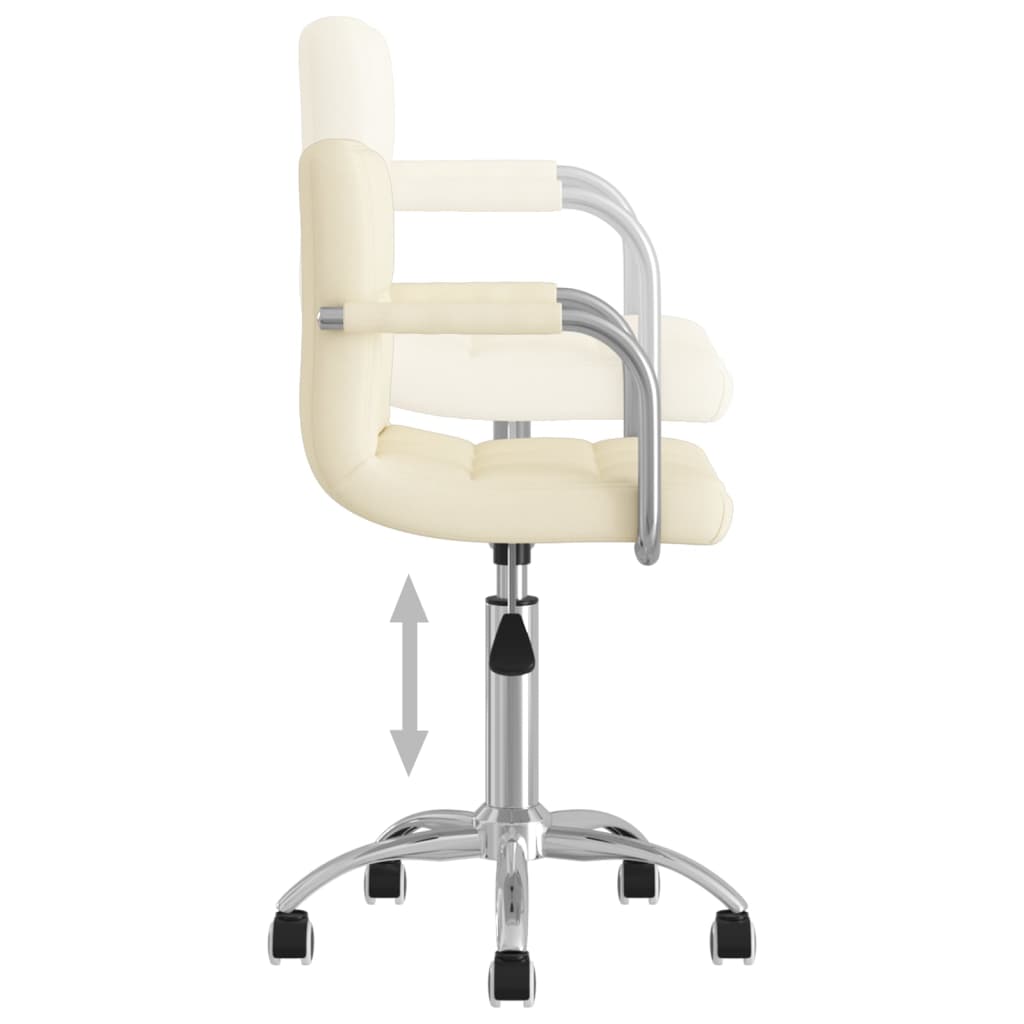 Chaise de salle à manger pivotante en tissu crème