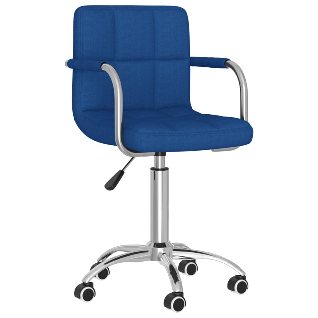 Chaise de salle à manger pivotante en tissu bleu