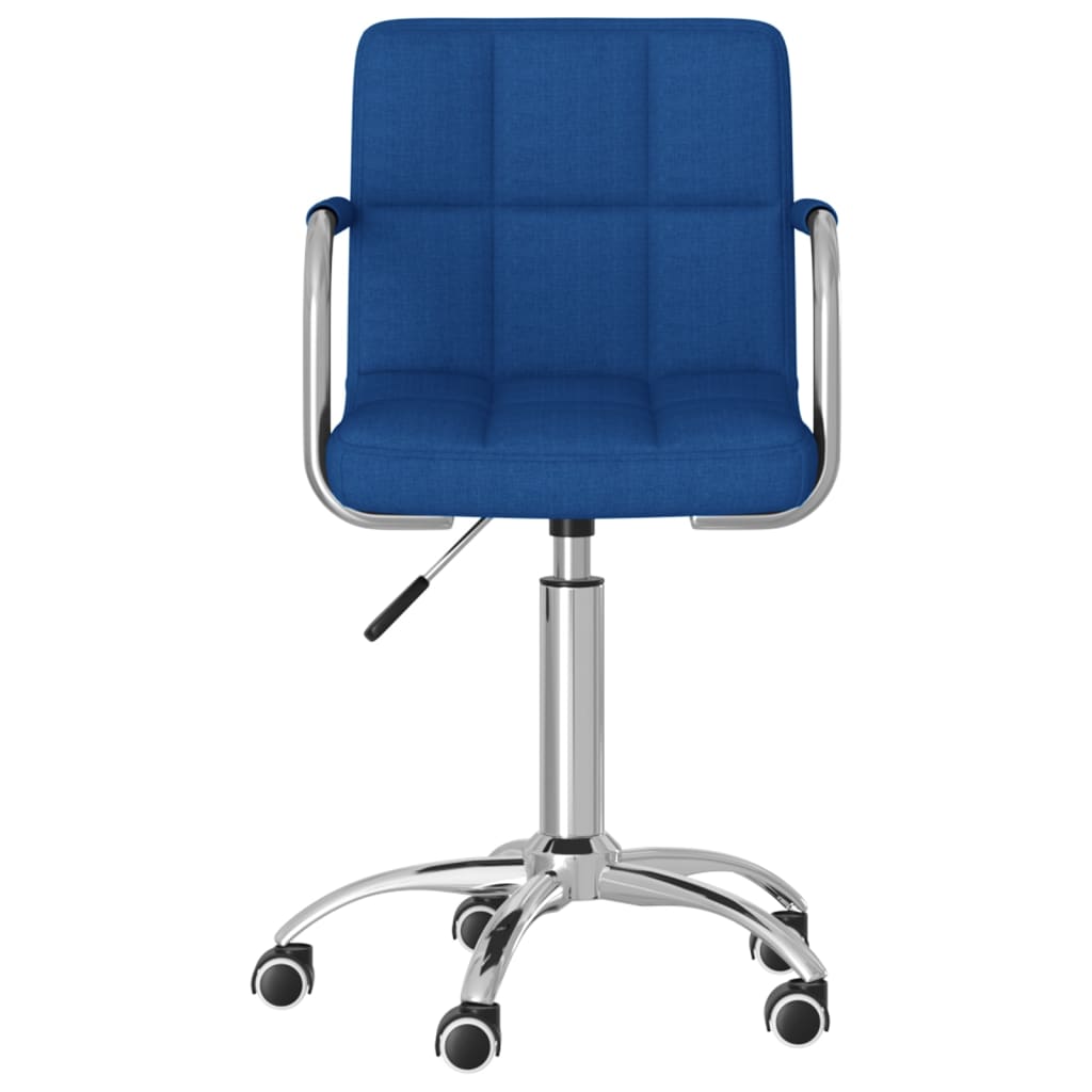 Chaise de salle à manger pivotante en tissu bleu