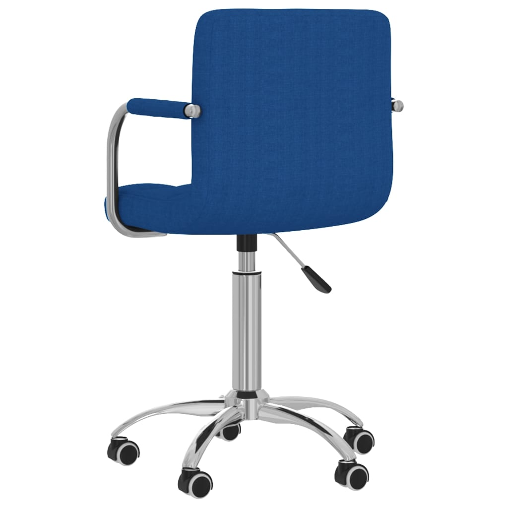 Chaise de salle à manger pivotante en tissu bleu