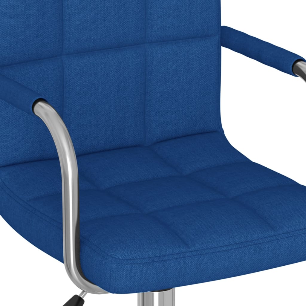 Chaise de salle à manger pivotante en tissu bleu