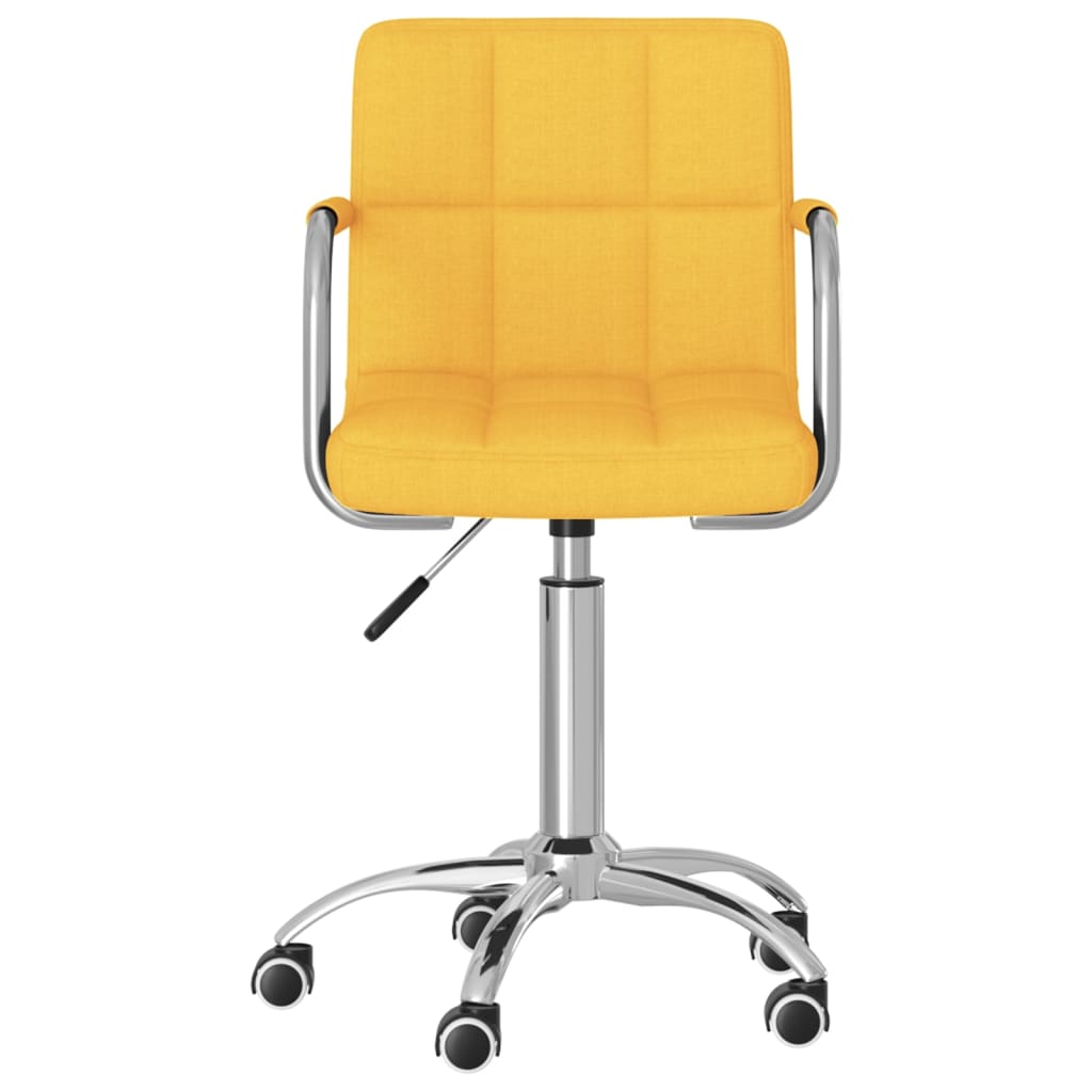 Chaise de salle à manger pivotante en tissu jaune moutarde
