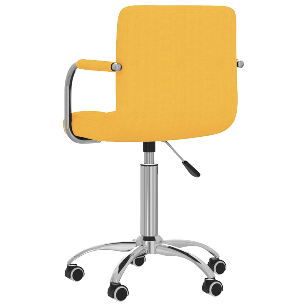 Chaise de salle à manger pivotante en tissu jaune moutarde
