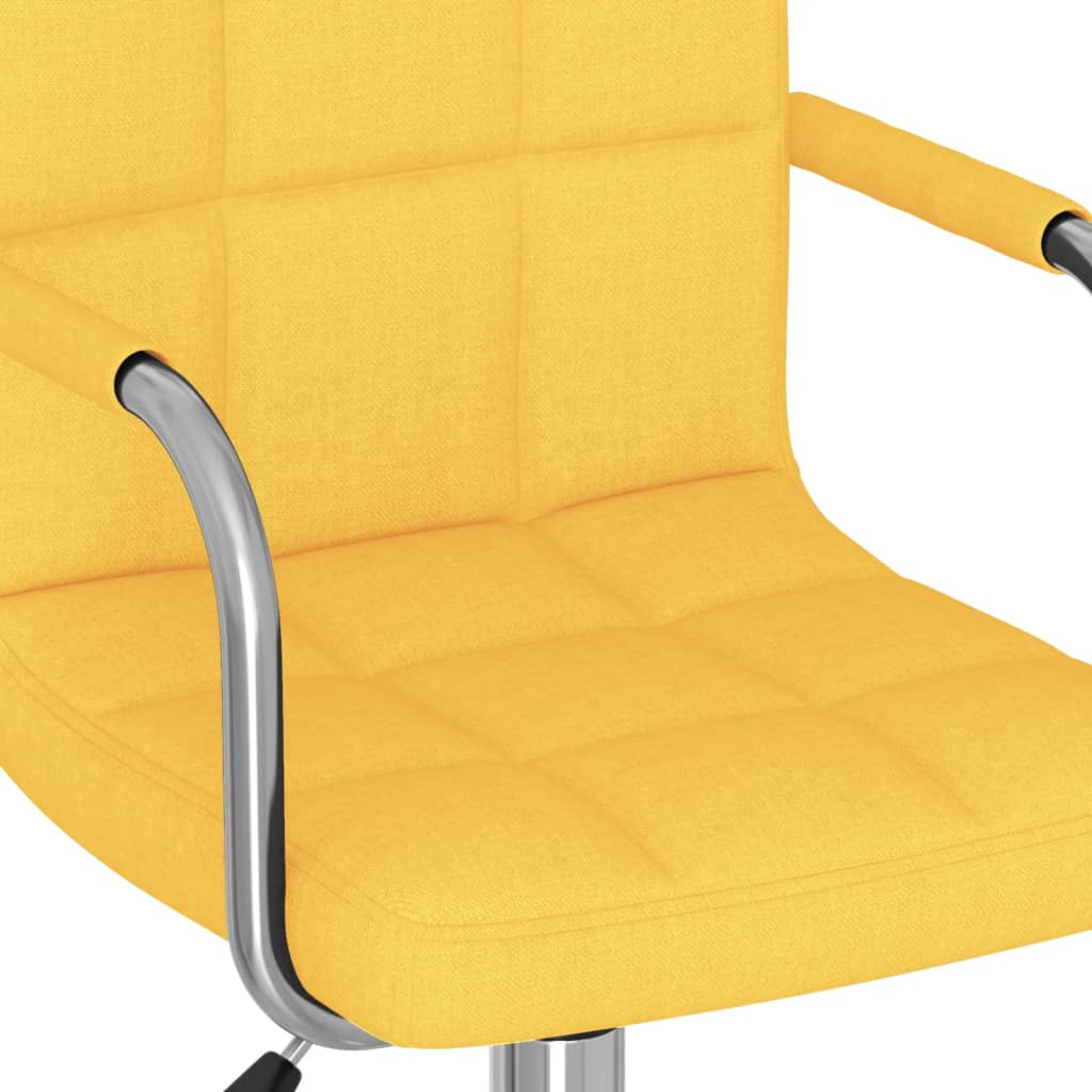Chaise de salle à manger pivotante en tissu jaune moutarde