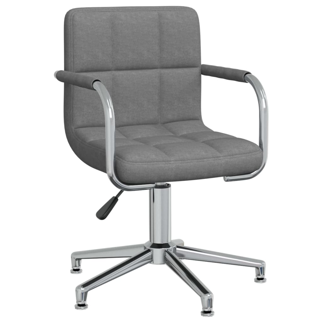 Chaise de salle à manger pivotante en tissu gris clair