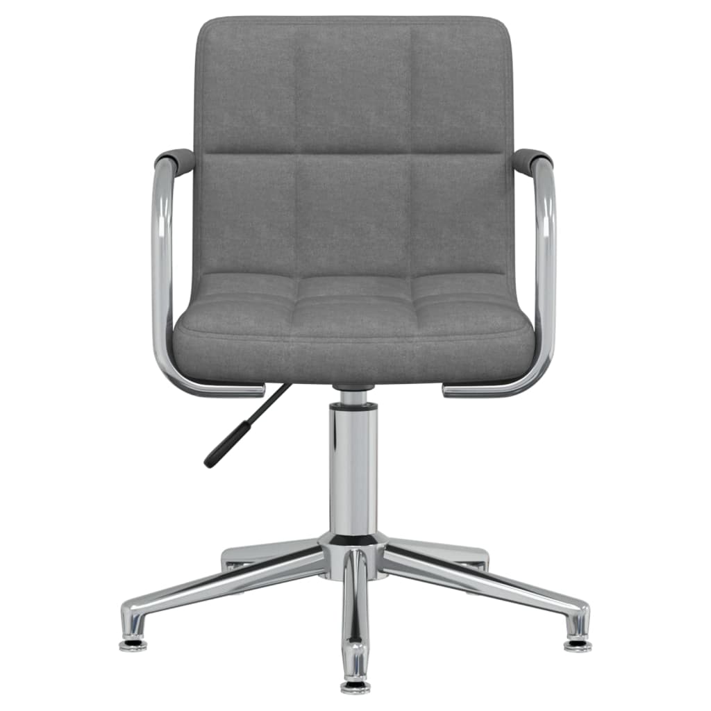 Chaise de salle à manger pivotante en tissu gris clair