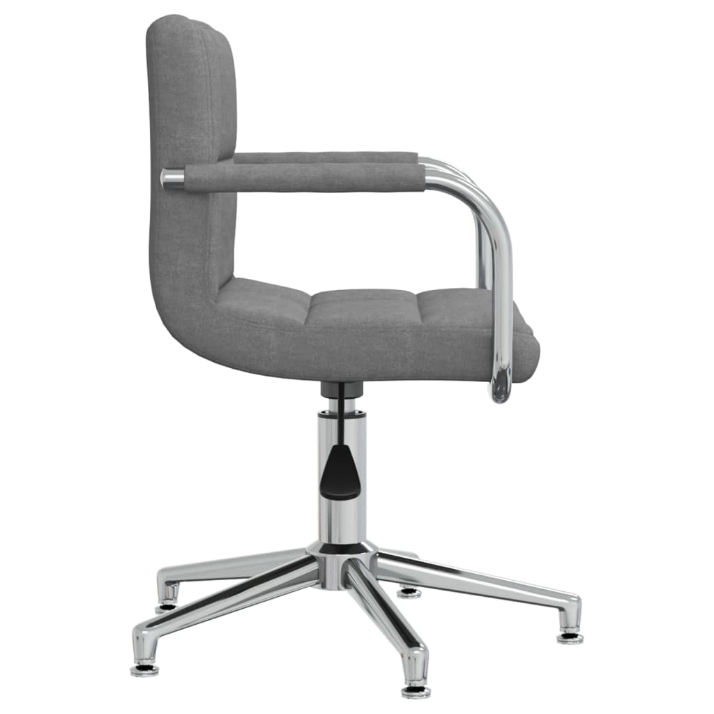 Chaise de salle à manger pivotante en tissu gris clair