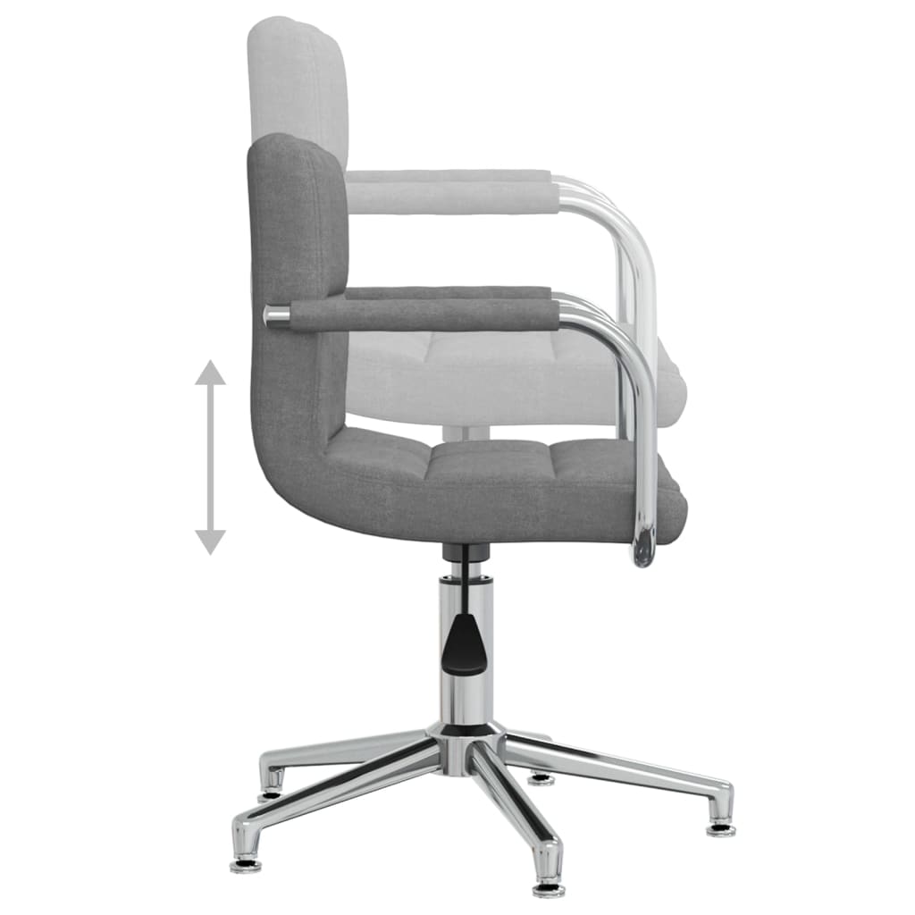 Chaise de salle à manger pivotante en tissu gris clair