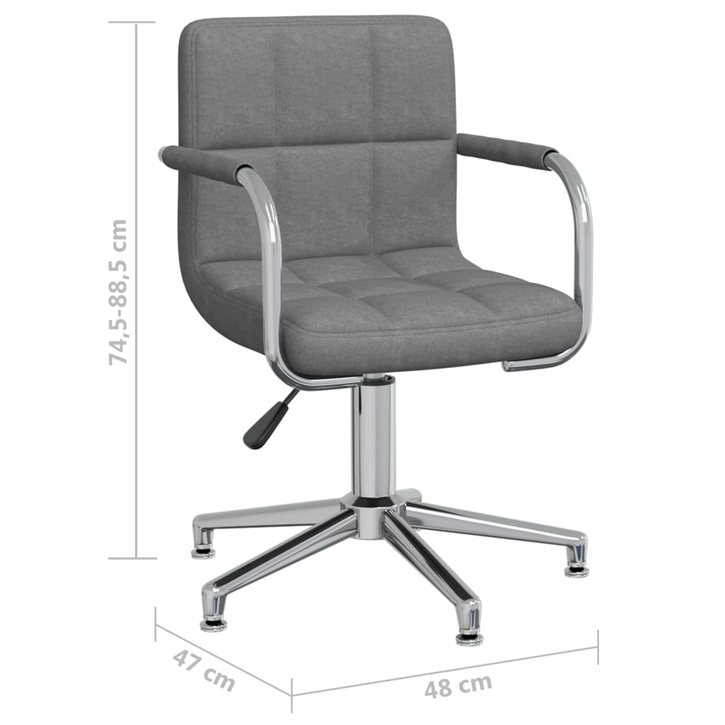 Chaise de salle à manger pivotante en tissu gris clair