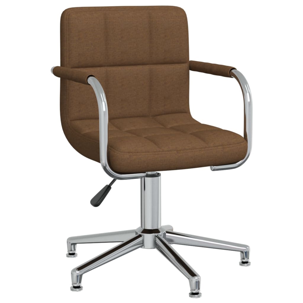 Chaise de salle à manger pivotante en tissu marron