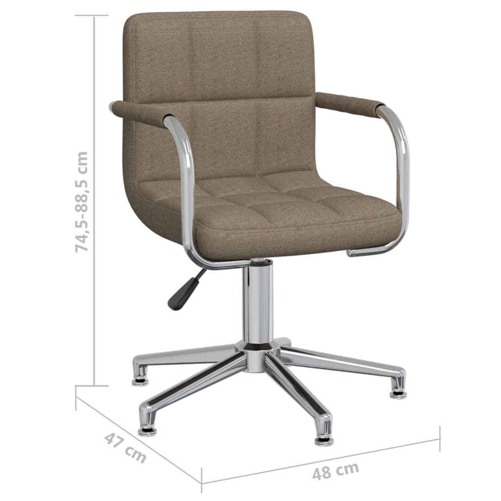 Chaise de salle à manger pivotante en tissu taupe